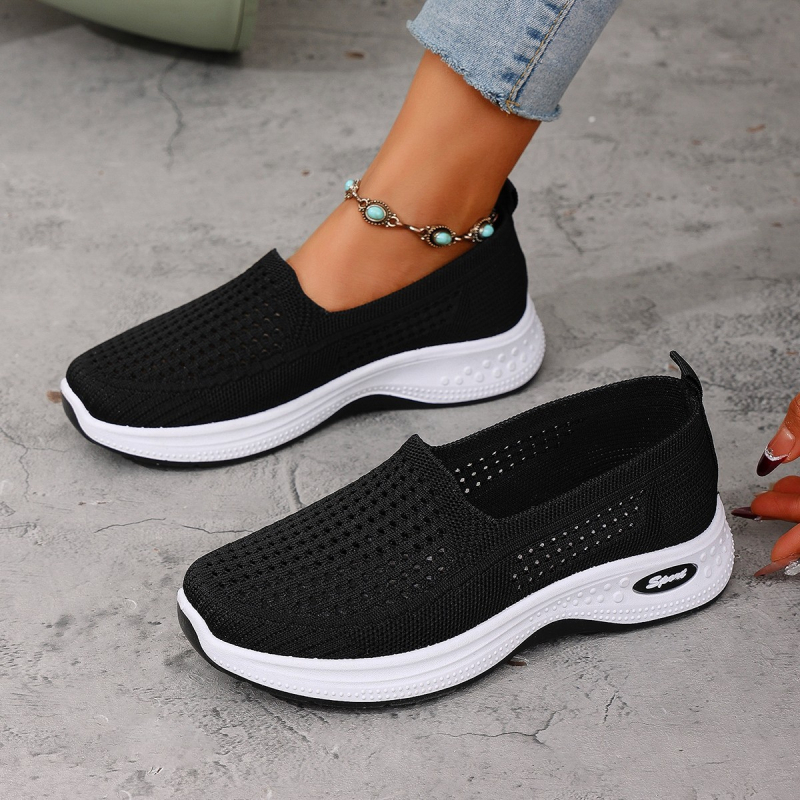 Vabaaja tossud Naiste kevad-suvi Lendav kudumine Vanarahva kingad Jalutuskingad Pehme tallaga ema kingad Naiste kingad Slip-on tossud Naistele