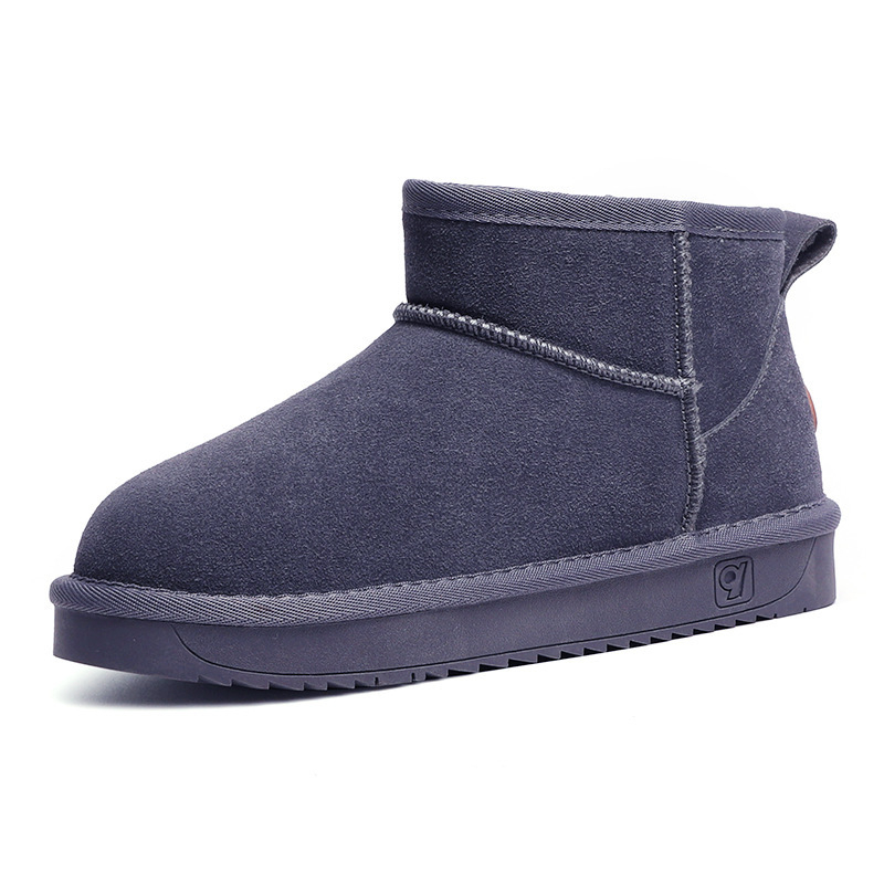 Naiste villased talvesaapad, fliisvoodriga, ehtsast nahast, paksu tallaga, lühikesed, libisemiskindlad, kõrgust suurendavad, soojad puuvillased saapad ja kingad