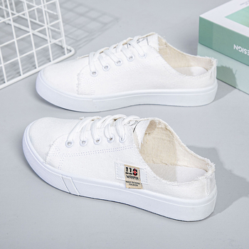 Pusaudekla apavi sieviešu apavi 2024. gada jaunā korejiešu versija maziem baltiem apaviem, plakani ikdienas mājas dēļu apavi, ražotāji vairumtirdzniecībā
