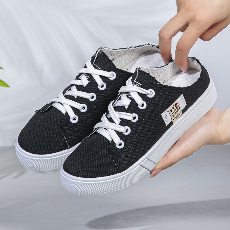 Pusaudekla apavi sieviešu apavi 2024. gada jaunā korejiešu versija maziem baltiem apaviem, plakani ikdienas mājas dēļu apavi, ražotāji vairumtirdzniecībā