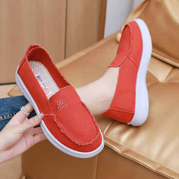 Γυναικεία παπούτσια από ύφασμα για την άνοιξη του 2024, νέα, παλιά παπούτσια από ύφασμα στο Πεκίνο, άνετα, αναπνεύσιμα, μονόστρωτα παπούτσια για γυναίκες