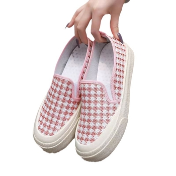 Παπούτσια από καμβά με χοντρή σόλα απευθείας από το εργοστάσιο, Άνοιξη και Φθινόπωρο, Αναπνέοντα και Χαμηλά Φοιτητικά Παπούτσια, Γυναικεία Παπούτσια Lazy Slip-On