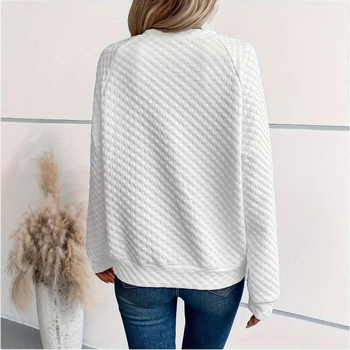 Jesen 2025. Nova Amazon europska i američka prekogranična ženska jednobojna ležerna majica dugih rukava s dubokim V-izrezom i patchworkom za žene