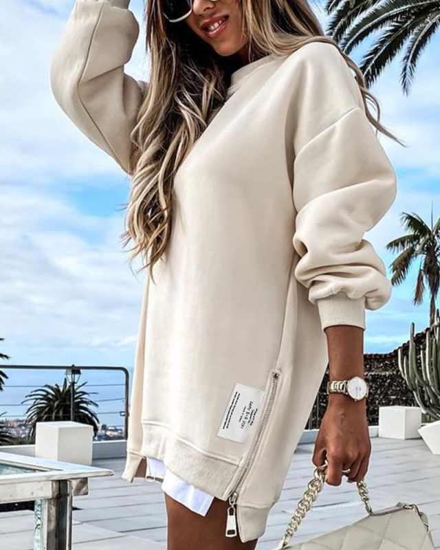 Îmbrăcăminte nouă pentru femei transfrontalieră 2024 Amazon Transfrontalieră în stoc Fustă nouă europeană și americană cu fermoar decorativ, guler rotund