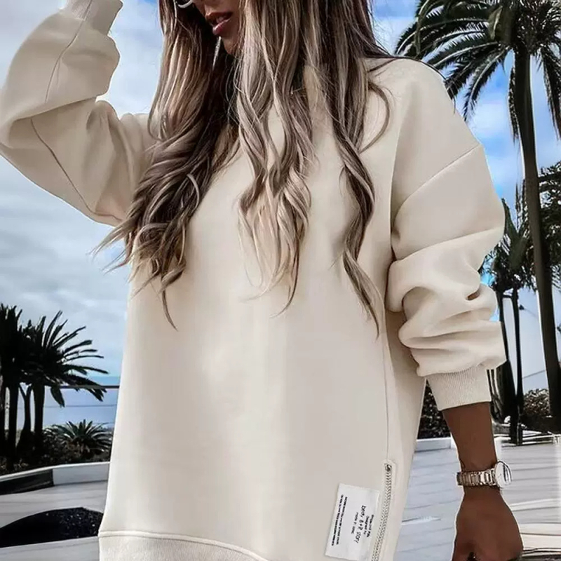 Îmbrăcăminte nouă pentru femei transfrontalieră 2024 Amazon Transfrontalieră în stoc Fustă nouă europeană și americană cu fermoar decorativ, guler rotund