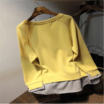 Prekogranična majica za žene 2025. proljeće i jesen, nova široka korejska svestrana majica srednje duljine s donjim dijelom za žene, tanka, veleprodaja