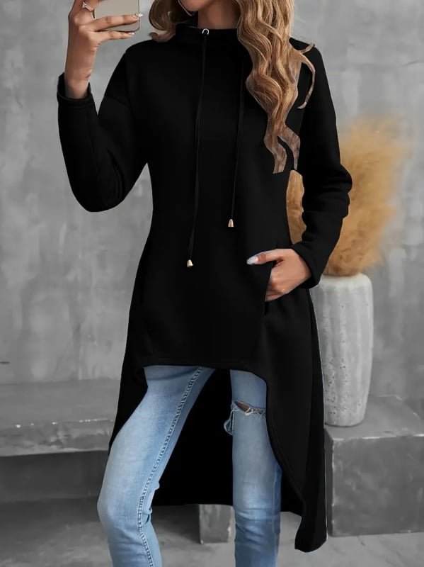 Pulover elegant, elegant, cu mânecă lungă și glugă, pentru femei, toamnă și iarnă, 2024, Amazon Europa și stația independentă transfrontalieră