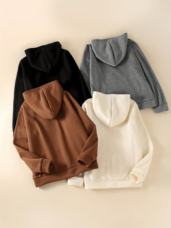 Hanorac casual Amazon crossborder blank, cu mânecă lungă, cu șnur, din 4 piese, îmbrăcăminte pentru femei