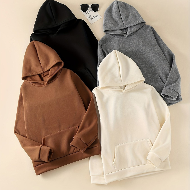 Hanorac casual Amazon crossborder blank, cu mânecă lungă, cu șnur, din 4 piese, îmbrăcăminte pentru femei