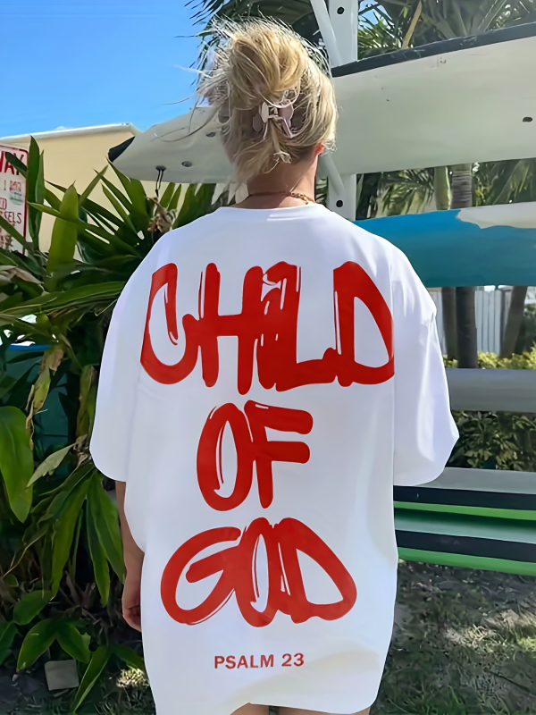 Majica kratkih rukava s natpisom Božje mladeži "Inspirativno" - Ženska ležerna majica kratkih rukava s okruglim izrezom, proljeće i ljeto