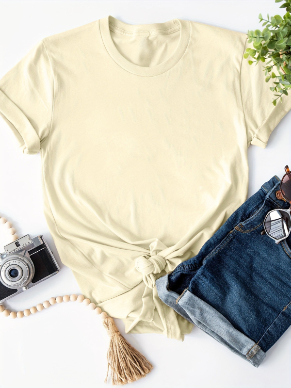 Majica kratkih rukava s natpisom Božje mladeži "Inspirativno" - Ženska ležerna majica kratkih rukava s okruglim izrezom, proljeće i ljeto