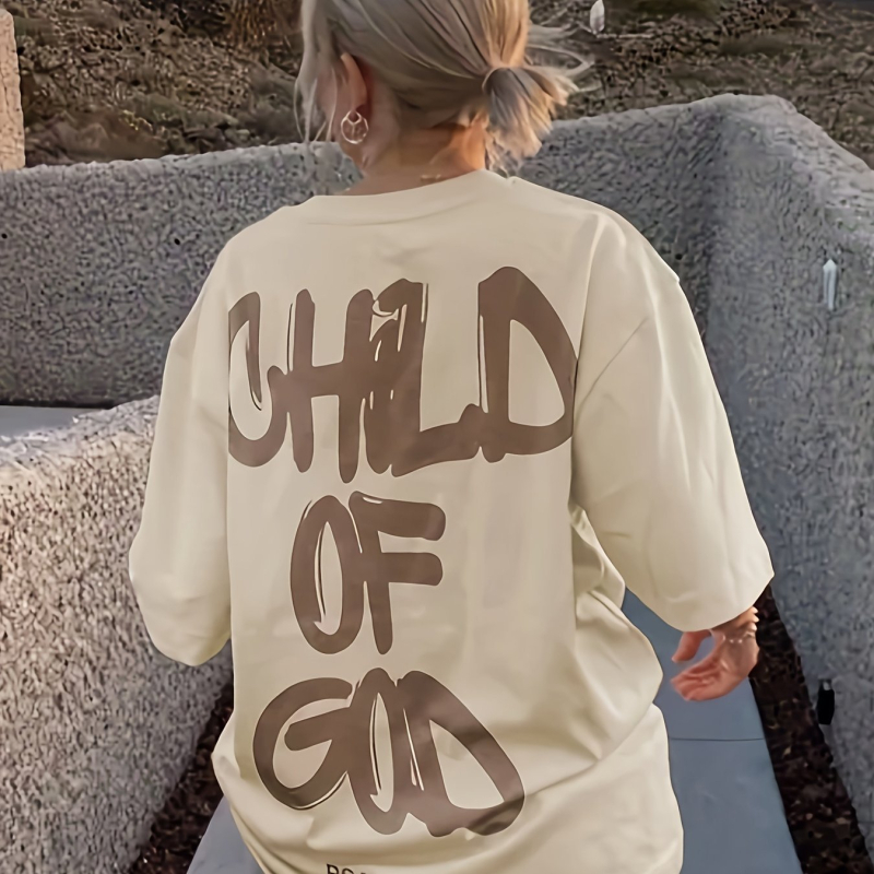 Majica kratkih rukava s natpisom Božje mladeži "Inspirativno" - Ženska ležerna majica kratkih rukava s okruglim izrezom, proljeće i ljeto