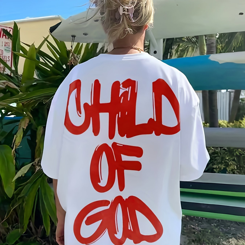 Majica kratkih rukava s natpisom Božje mladeži "Inspirativno" - Ženska ležerna majica kratkih rukava s okruglim izrezom, proljeće i ljeto