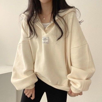 Veličina s kapuljačom, zadebljani ekstra veliki ovratnik, proljetni i jesenski Jin top Jin, zimski debeljuškasti kratki pulover s flis podstavom, nova modna odjeća za žene