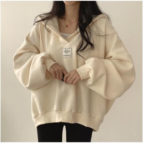 Veličina s kapuljačom, zadebljani ekstra veliki ovratnik, proljetni i jesenski Jin top Jin, zimski debeljuškasti kratki pulover s flis podstavom, nova modna odjeća za žene