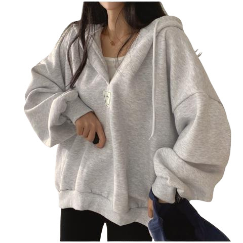 Veličina s kapuljačom, zadebljani ekstra veliki ovratnik, proljetni i jesenski Jin top Jin, zimski debeljuškasti kratki pulover s flis podstavom, nova modna odjeća za žene