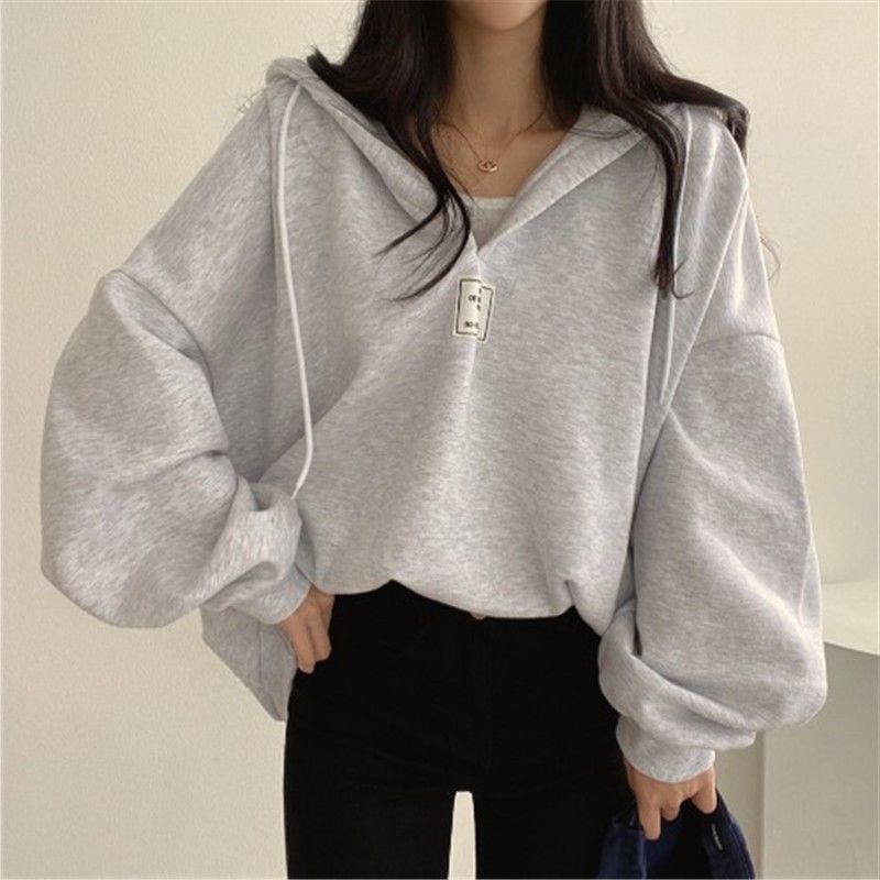 Veličina s kapuljačom, zadebljani ekstra veliki ovratnik, proljetni i jesenski Jin top Jin, zimski debeljuškasti kratki pulover s flis podstavom, nova modna odjeća za žene