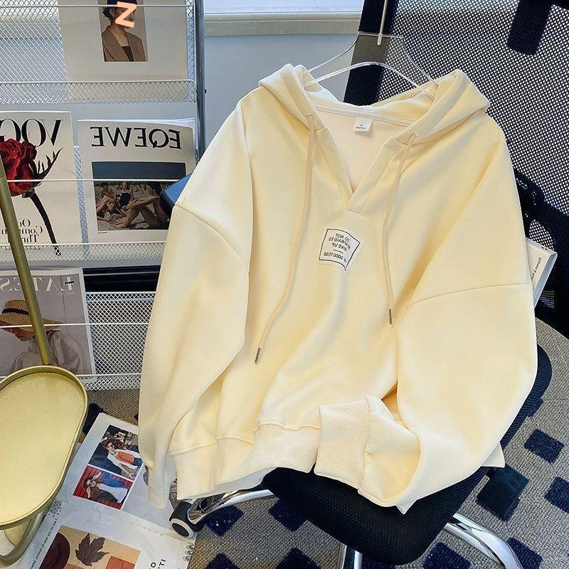 Veličina s kapuljačom, zadebljani ekstra veliki ovratnik, proljetni i jesenski Jin top Jin, zimski debeljuškasti kratki pulover s flis podstavom, nova modna odjeća za žene