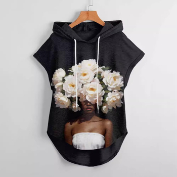 Hanorac sport cu glugă, scurt față și lung spate