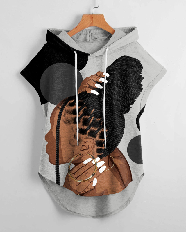 Hanorac sport cu glugă, scurt față și lung spate