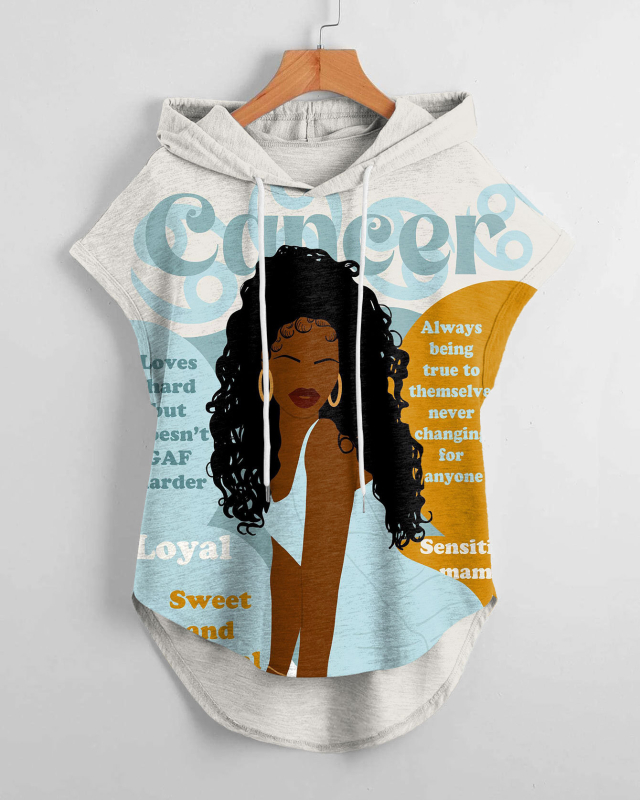 Hanorac sport cu glugă, scurt față și lung spate