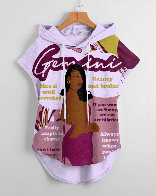 Hanorac sport cu glugă, scurt față și lung spate