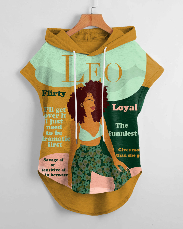 Hanorac sport cu glugă, scurt față și lung spate