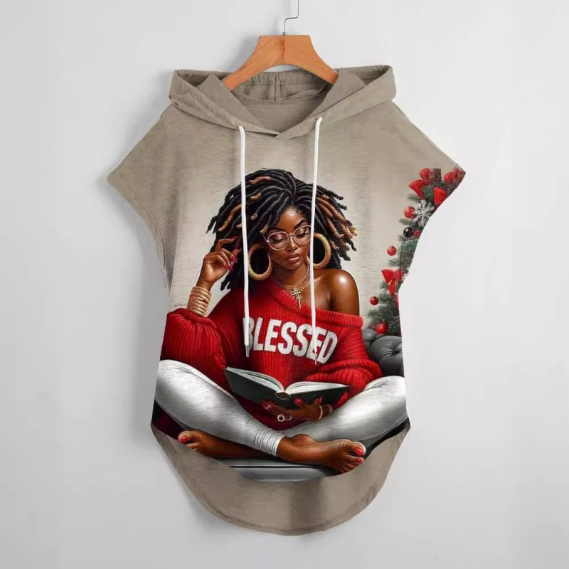 Hanorac sport cu glugă, scurt față și lung spate