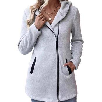 2024 AliExpress prekogranična moda bočni patentni zatvarač plus baršunasti kaput s kapuljačom za žene