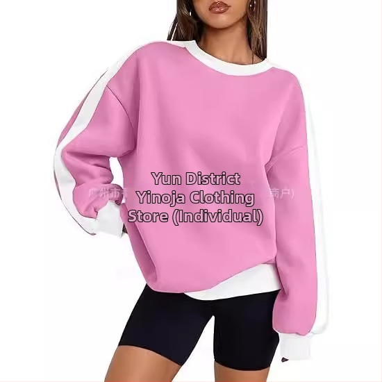 Dámska mikina s okrúhlym výstrihom, super plus veľkosťou, veľkosť C, s dlhým rukávom a farebne zladenou ponukou, jeseň 2024