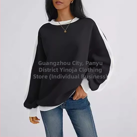 Dámska mikina s okrúhlym výstrihom, super plus veľkosťou, veľkosť C, s dlhým rukávom a farebne zladenou ponukou, jeseň 2024