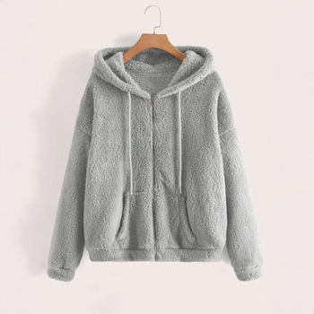 Εξωτερικό Εμπόριο Ευρωπαϊκών και Αμερικανικών Γυναικείων Ρούχων Φθινόπωρο και Χειμώνας Νέα Μακρυμάνικη Μπλούζα με Φερμουάρ και Χαλαρή Μπλούζα με Κουκούλα