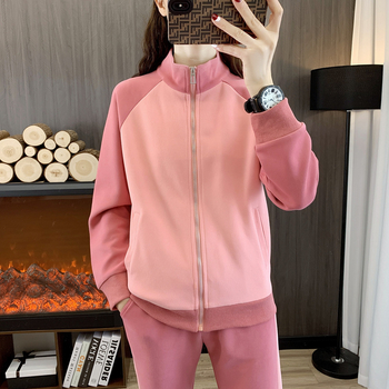 Σετ Αθλητικών Ρούχων Άνοιξης/Φθινοπώρου για Γυναικεία, Μεγάλα Μεγέθη, Casual, Μοντέρνο, Ανοιχτό Μπλούζα με Κουκούλα 2024, Παντελόνι Νέου Στυλ, Εκρηκτικό Σετ Δύο Τεμαχίων