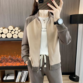 Σετ Αθλητικών Ρούχων Άνοιξης/Φθινοπώρου για Γυναικεία, Μεγάλα Μεγέθη, Casual, Μοντέρνο, Ανοιχτό Μπλούζα με Κουκούλα 2024, Παντελόνι Νέου Στυλ, Εκρηκτικό Σετ Δύο Τεμαχίων