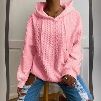 Jarná téma 2025 Amazon Cross-Border European and American New Women's Fashion Twist Flap Pocket Nohavice s kapucňou Mikina pre ženy