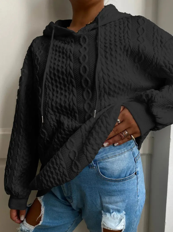 Jarná téma 2025 Amazon Cross-Border European and American New Women's Fashion Twist Flap Pocket Nohavice s kapucňou Mikina pre ženy