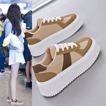 Pantofi sport albi mici cu talpă groasă pentru femei, primăvara și toamna 2025, pantofi sport casual noi pentru femei, pantofi sport versatili pentru femei 8603-2