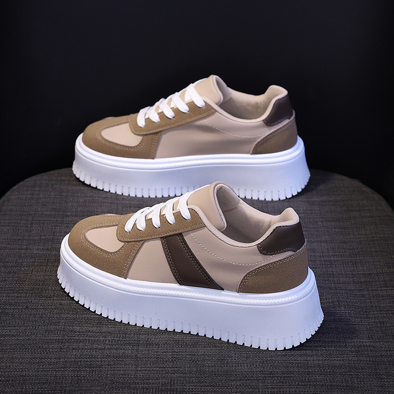 Pantofi sport albi mici cu talpă groasă pentru femei, primăvara și toamna 2025, pantofi sport casual noi pentru femei, pantofi sport versatili pentru femei 8603-2