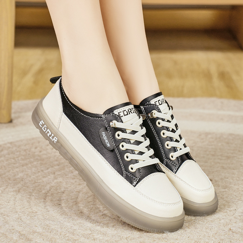 Primăvara 2025 Pantofi albi noi pentru femei, adidași la modă, cu talpă moale, Oxford, casual
