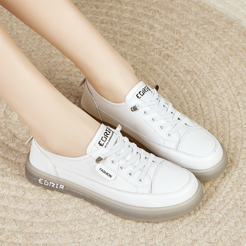 Primăvara 2025 Pantofi albi noi pentru femei, adidași la modă, cu talpă moale, Oxford, casual