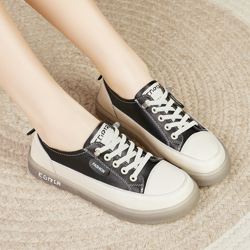 Primăvara 2025 Pantofi albi noi pentru femei, adidași la modă, cu talpă moale, Oxford, casual