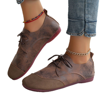 Veľkoobchodný predaj dámskych retro plochých šnurovacích topánok Mori z roku 2025, nové ležérne mäkké topánky Joker plus size, fazuľové topánky