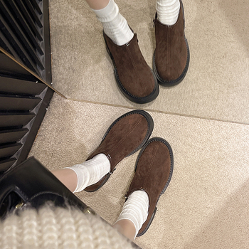 Χοντρό κάτω μέρος με αίσθηση μόδας, λεοπάρ εκτύπωση, νέα χοντρά ψηλοτάκουνα, εξωτερικό εμπόριο, plus size, αδιάβροχη πλατφόρμα, μικρά δερμάτινα παπούτσια, γυναικεία, ευρωπαϊκά και αμερικανικά στυλ