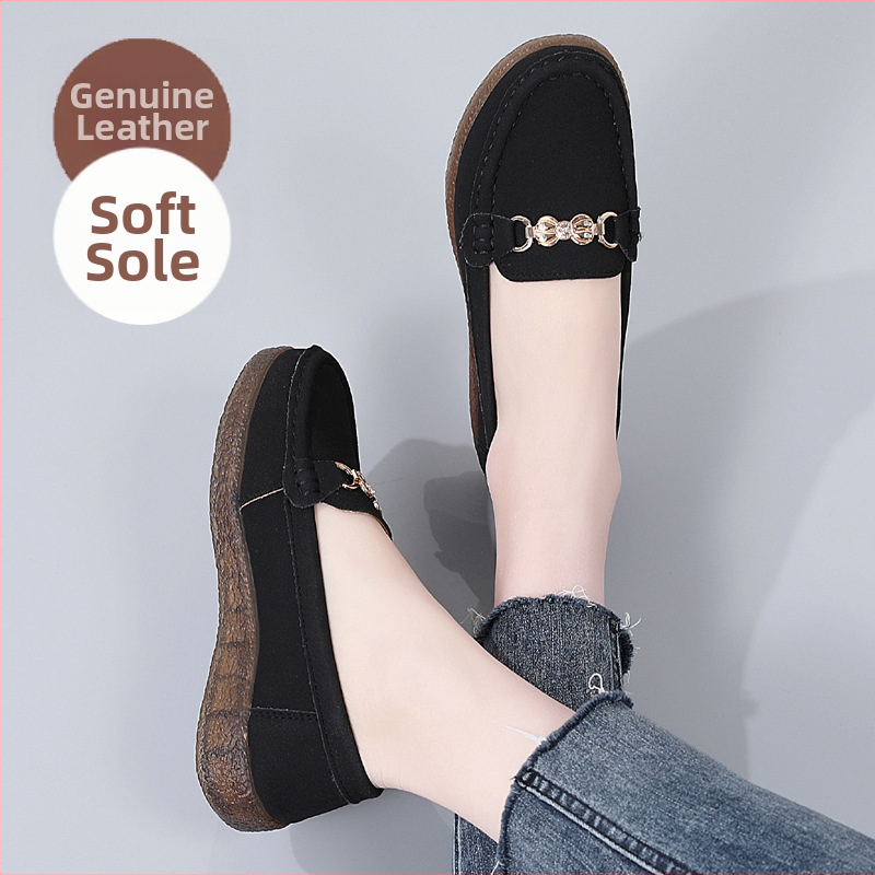 Cezhraničná ležérna obuv pre ženy na jar a jeseň, mäkké fazuľové topánky, protišmykové pohodlné matky pre stredný a starší vek