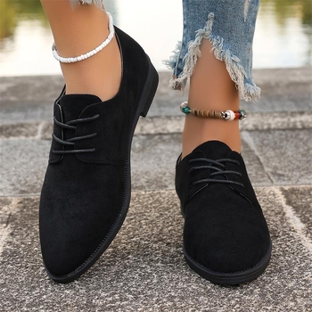 Pantofi sport cu toc din piele întoarsă pentru femei, mărime plus, transfrontalieri, 2025, primăvară și toamnă, pantofi casual cu șireturi, AliExpress, pantofi de comerț exterior pentru femei