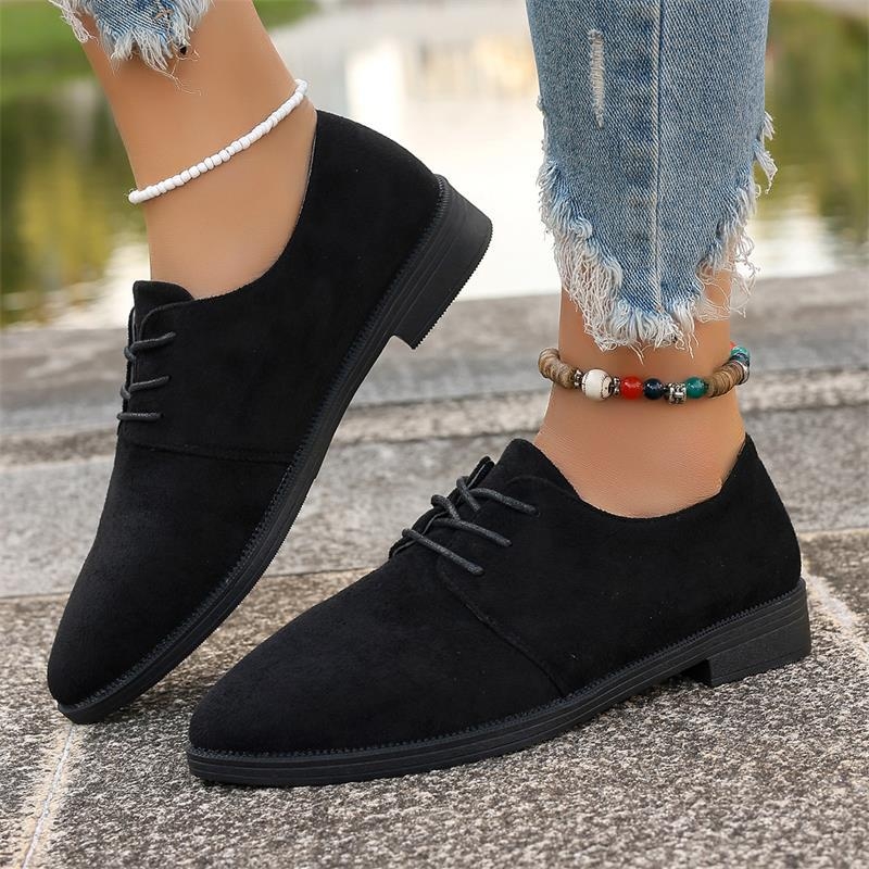 Pantofi sport cu toc din piele întoarsă pentru femei, mărime plus, transfrontalieri, 2025, primăvară și toamnă, pantofi casual cu șireturi, AliExpress, pantofi de comerț exterior pentru femei