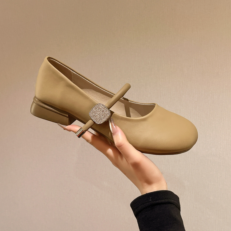 Pantofi Mary Jane pentru femei 2025 Primăvara și toamna Toc gros Stil francez Asociere delicată cu fuste Mocasini cu talpă moale și subțire Pantofi la modă Toc jos