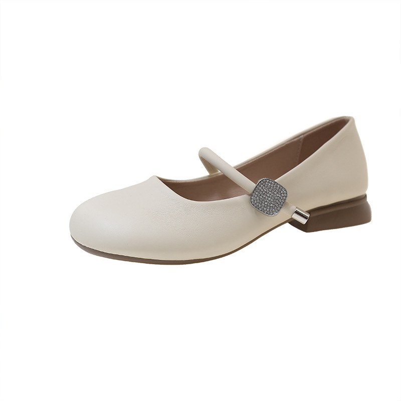 Pantofi Mary Jane pentru femei 2025 Primăvara și toamna Toc gros Stil francez Asociere delicată cu fuste Mocasini cu talpă moale și subțire Pantofi la modă Toc jos