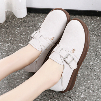 Pantofi de damă cu fund plat, stil Mori, retro, cu un singur strat, papuci de damă, papuci leneși, cu fund moale, slip-on, primăvară 2024