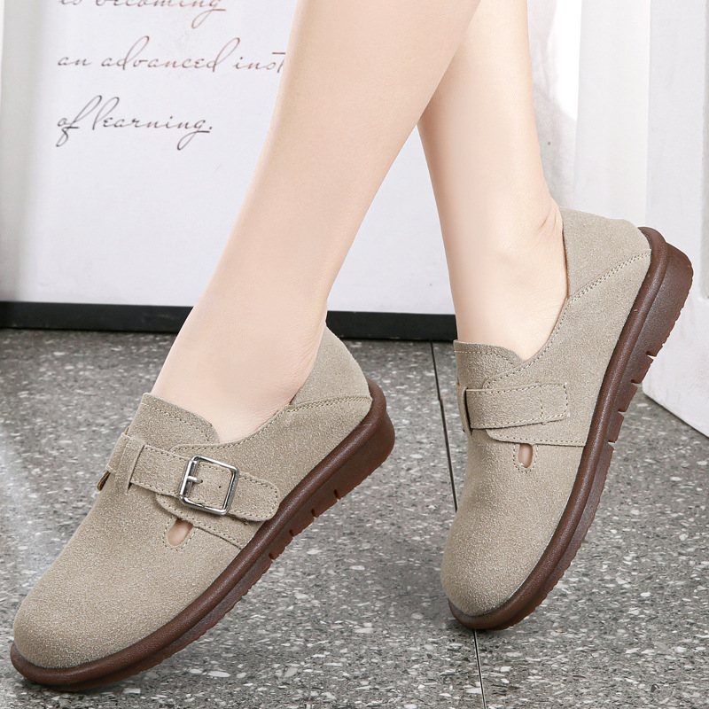 Pantofi de damă cu fund plat, stil Mori, retro, cu un singur strat, papuci de damă, papuci leneși, cu fund moale, slip-on, primăvară 2024